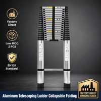 Échelle télescopique en aluminium multi-positions pliable pour le nettoyage des toits, la peinture, les réparations domestiques, les travaux de construction