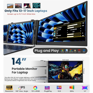 Écran d'extension pour ordinateur portable S8Pro, nouveau triple moniteur, deux câbles, plug-and-play, deux moniteurs portables pour le codage, <span class=keywords><strong>Mac</strong></span> <span class=keywords><strong>Mini</strong></span> M1, entreprise - Product Image 2