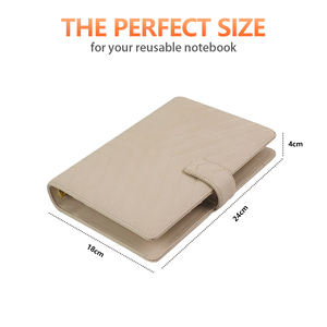 Sampul jurnal kulit perencana A5 Notebook Binder Promosi Cossni sampul jurnal A5 sampul bujet 6 cincin kancing penutup Buku Harian - Product Image 3