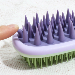 Thiết Kế Mới Hai Mặt Dầu Gội Massager Silicone Detangling Tóc Bàn Chải Tóc Mịn Massage Da Đầu Bàn Chải - Product Image 4