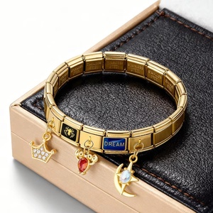 Colgante de Moda con Diseño de Gota de Agua, Corazón de <span class=keywords><strong>Diablo</strong></span> y Estrellas al Atardecer, Compatible con Pulseras de Acero Inoxidable de 9mm, para Creación de Joyería, Charm Italiano DIY - Product Image 5