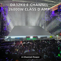 Sıcak satış DA32K4 4 Kanallı 3200W*4 26800W D Sınıfı Profesyonel Metal Güç Amplifikatörü DJ Ekipmanları PA Konserleri 1U Raf Montajlı