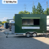Camion de restauration Wetruth entièrement équipé en acier inoxydable, cuisine mobile pour la restauration de pizzas, hamburgers, café et glaces