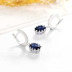 <span class=keywords><strong>Pendientes</strong></span> de Plata de Ley 925 con Cristal AAA, Cierre Inglés, Diamante, <span class=keywords><strong>Oro</strong></span> <span class=keywords><strong>Blanco</strong></span> - Product Image 6