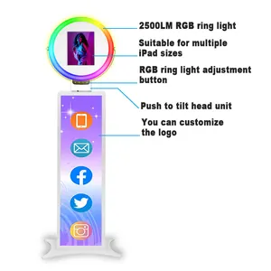 2024 New Ipad Photo Booth Machine Shell Stand Roaming Oval 12.9 Ipad Dslr PhotoBooth Roamer Kiosk With Printer Lcd Screen