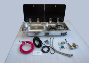 Cuisine de caravane JP en acier inoxydable SUS 304, cuisinière à gaz à deux brûleurs 2x1,8KW, évier avec couvercle en verre trempé pour <span class=keywords><strong>camping</strong></span>-<span class=keywords><strong>car</strong></span>, véhicule, <span class=keywords><strong>camping</strong></span>-<span class=keywords><strong>car</strong></span> - Product Image 4