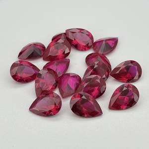 Wuzhou 6A calidad 3x5-13x18mm corte de gota de pera corindón de rubí sintético <span class=keywords><strong>piedra</strong></span> <span class=keywords><strong>preciosa</strong></span> de rubí <span class=keywords><strong>rojo</strong></span> <span class=keywords><strong>oscuro</strong></span> - Product Image 6