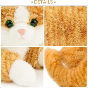 Grande Gatto di Peluche Pesante, Morbido e Coccoloso, Arancione, Perfetto per Alleviare lo Stress e il Comfort - Product Image 3
