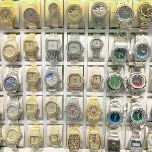 <span class=keywords><strong>Reloj</strong></span> de Lujo Hip Hop con Diamantes de Imitación, Cuarzo, Acero Inoxidable, Esfera con Indicador de Fecha/Día, Resistente al Agua 3BAR - Product Image 6