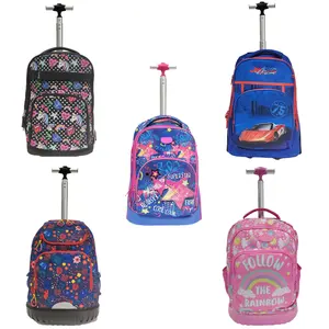 Primary Pretty Children Trolley School Bag Child Kids School Backpack With Trolley Wheeled