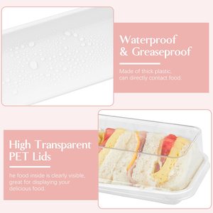ภาชนะบรรจุอาหารทรงสี่เหลี่ยมผืนผ้าแบบใช้แล้วทิ้งกล่องพลาสติกใส่ขนมหวานพร้อมฝาปิดใสสำหรับคุกกี้เบเกอรี่สตรอเบอร์รี่ - Product Image 4