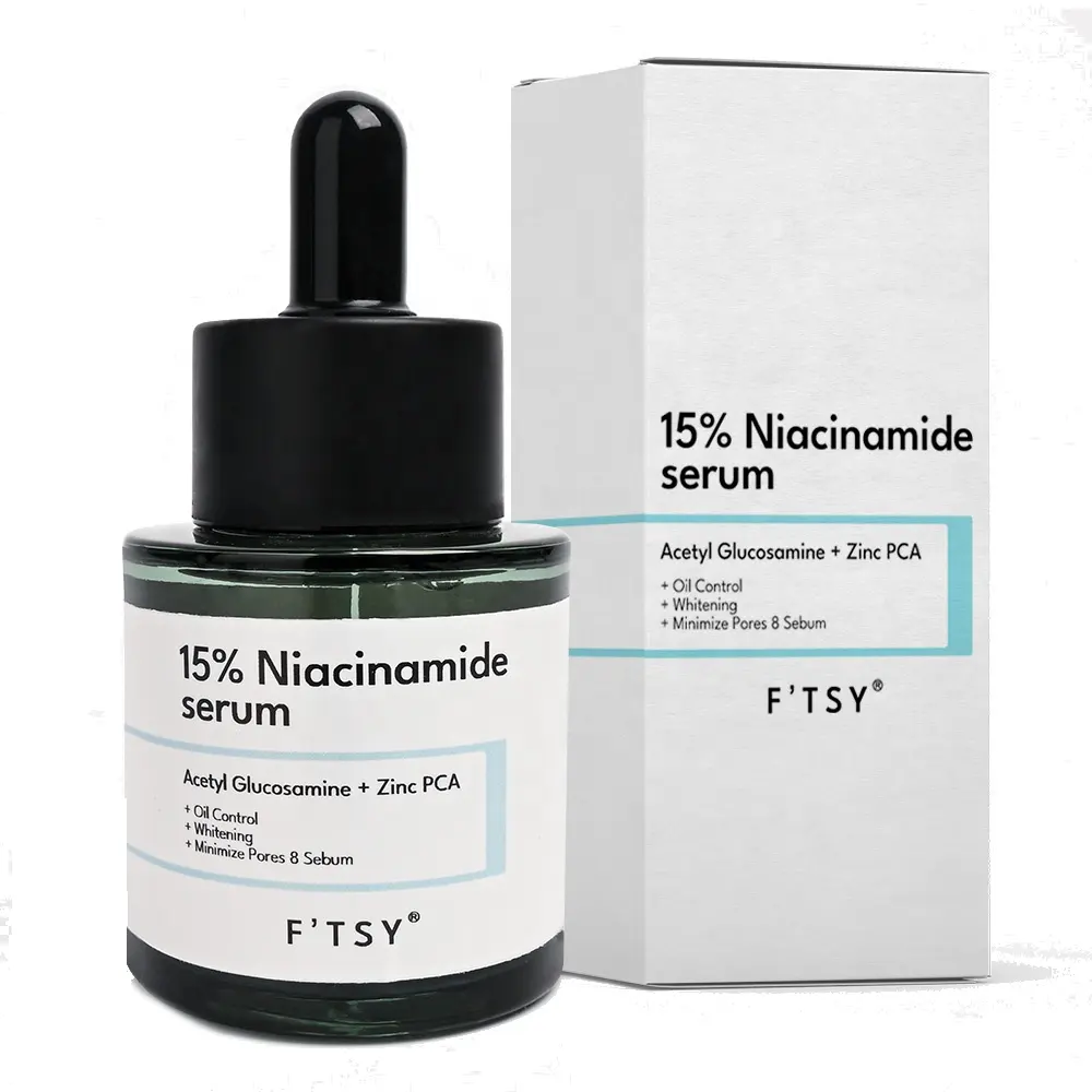 Niacinamida 15% + zinco 1% tratamento facial para acne com logotipo personalizado, soro facial clareador para cuidados com a pele, minimiza poros