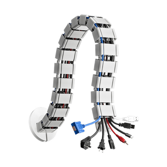 Factory Direct Modern Vertical Desk Table PC Wire Cable Tidy Management System Underdesk Adjustable Durable Snake Cord Manager