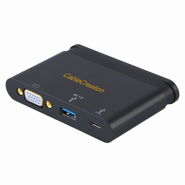 USB-C Hub 3-in-1 Type-C to VGA USB 3.0 100W PD Charging Compatible with Thunderbolt 3 Laptop Brand New 3-Port