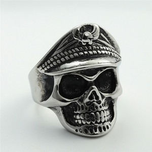 Skull <b>Ring</b> Men's <b>Titanium</b> Steel Silver Retro Punk Style Jewelry Gift 280660 - Product Image 1