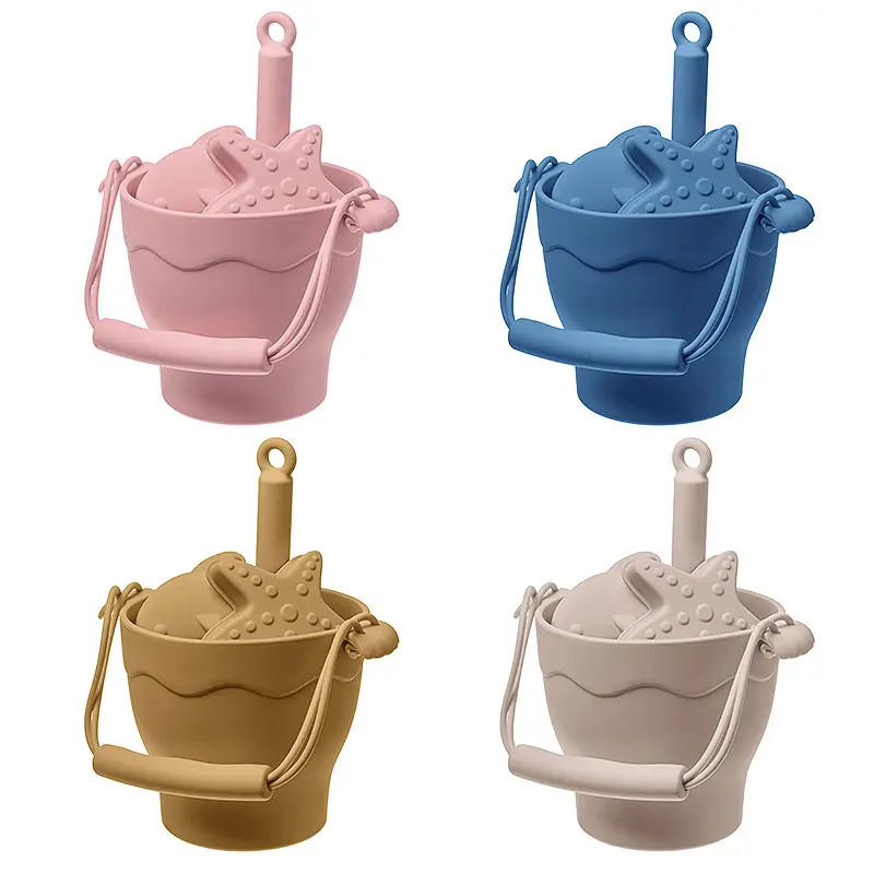 OEM ODM 2024 New Hot Design Kids Beach Sand Toys Set Bpa Free Baby Sand Silicone Bucket Pail Spade Set Kids Toys Educational