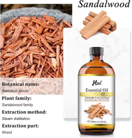 Prix de gros de l'huile essentielle de bois de santal avec compte-gouttes en verre parfait pour les diffuseurs