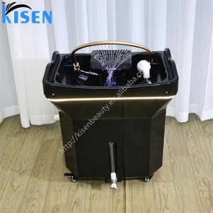 Kisen Bask Wash Shampoo Basin Portable Head Spa Mobile Salon Sink with 60L Water tank <b>Led</b> <b>Light</b> Heater Dome - Product Image 3
