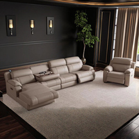Fauteuils Relax Électriques Multifonctionnels pour Salon, Canapés de Cinéma Fonctionnels en Cuir de Vachette Électriques