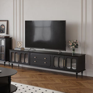 Mobile <span class=keywords><strong>TV</strong></span> di Lusso Tradizionale per Soggiorno e Camera <span class=keywords><strong>da</strong></span> Letto, Nero, di Alta Gamma, con Funzione di Archiviazione, Arredamento per la Casa - Product Image 2
