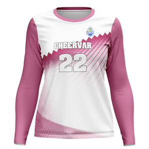 モイスチャーウィッキング女子バレーボール着用長袖バレーボールトップクルーネックデザイン - Product Image 5