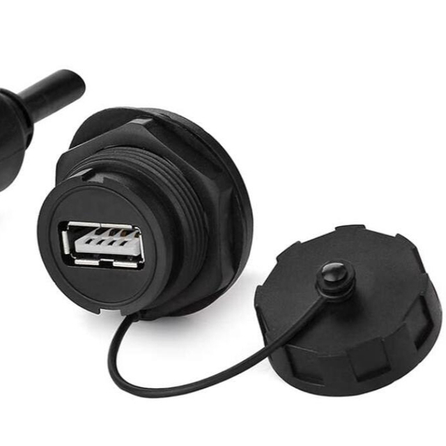 USB 2.0 Connector Outdoor Waterproof for IP67 Female Socket with  Panel Mount Circular
