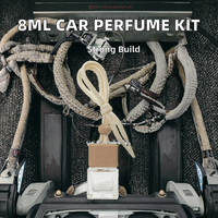 Bouteille en verre diffuseur de parfum avec bouchon à vis carré de 8 ml, avec couvercle en bois, diffuseur d'air frais pour voiture suspendu