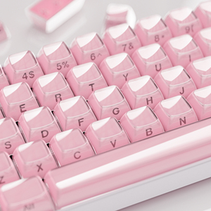 คีย์แคป XVX แบบเจล พิมพ์ลายด้านข้าง สีชมพู โปรไฟล์ OEM สำหรับเล่นเกม 113 ปุ่ม PBT คีย์บอร์ดแบบกลไก ภาษาอังกฤษ ญี่ปุ่น เกาหลี แบบกำหนดเอง - Product Image 1