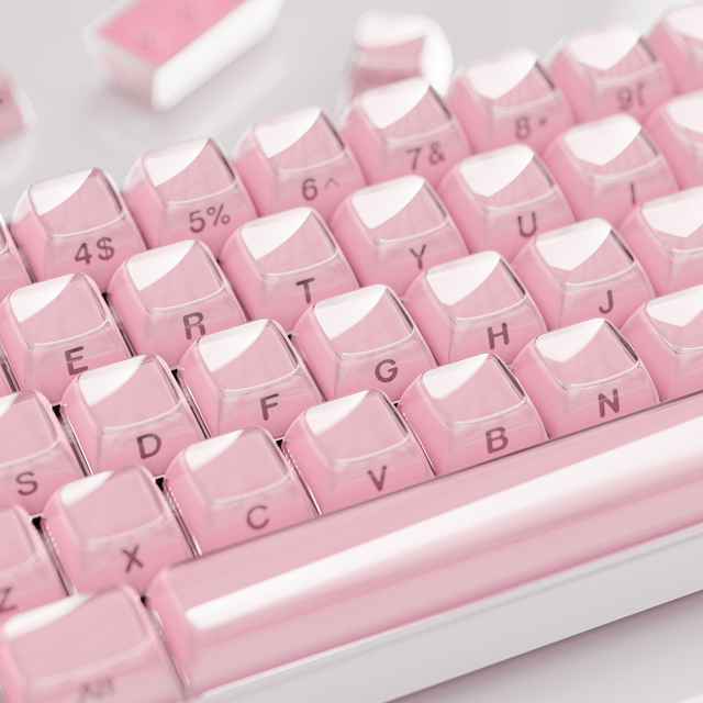 XVX Keycaps Jelly Side-Printed Pink OEM Profile Gaming 113-Key PBT Mechanical Custom English Japanese Korean Mechanical Keyboard