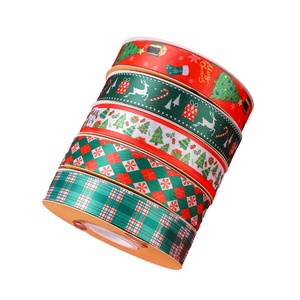 Pita Hadiah Kreatif 100% Poliester 25mm untuk Dekorasi Natal, Desain Pohon Natal Cetak Digital, Grosir Lintas Negara - Product Image 4
