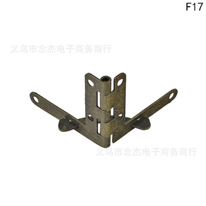 Seven Character Hinge 30x36mm Iron Surface Mount Furniture Hinge Durable Traditional Style Antique Blue/Yellow Finish 4-Hole - Product Image 5