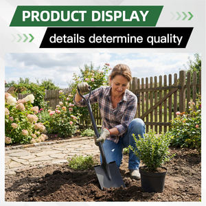 مجرفة معدنية مسطحة مربعة للحفر والبناء والحدائق والزراعة مع مقبض معدني - Product Image 4