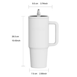 Gobelet isotherme de Noël de 40 oz |   Motif flocon de neige, poignée, paille |   Vente en gros de cadeaux de Noël et pour la <span class=keywords><strong>famille</strong></span> - Product Image 5