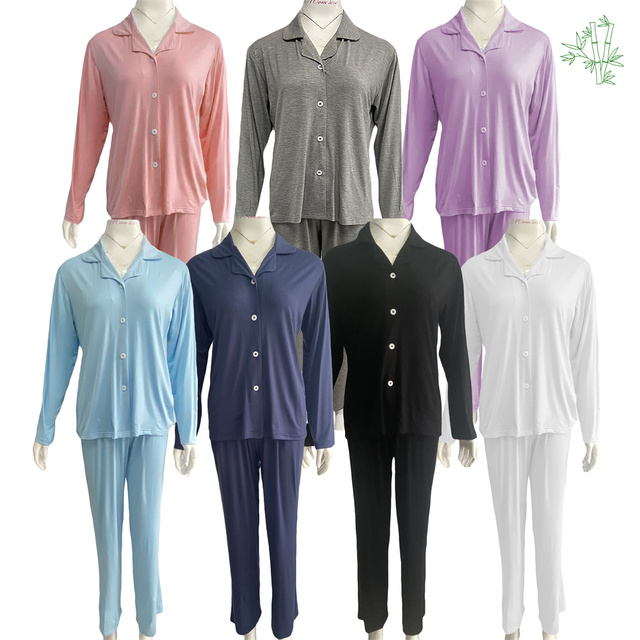 Custom Bamboo Pajamas Unisex Couple Pajamas Sets Plus Size Women's Sleepwear Lounge Wear Sets Pajamas for Women Set