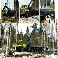 Remorque forestière de chargement de grumes avec grue hydraulique et grappin pour le transport de bois et le débardage forestier