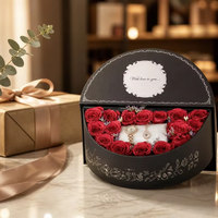 Boîte cadeau de luxe personnalisée semi-circulaire rotative, double ouverture, en carton rigide avec coussin pour bijoux, pour parfum et cosmétiques
