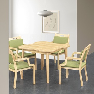 <b>Solid</b> <b>Wood</b> <b>Dining</b> <b>Table</b> And Chair Set Square Shape For Elderly Care And Restaurant Use Adult Target - Product Image 4