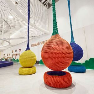 Buntes Kletterseil-Netz Weiches Spiel-Honeycomb-Labyrinth Trampolin Häkel-Kinder-Indoor-Regenbogen-Baum Kinder-Spielplatz Netz-Wand - Product Image 6