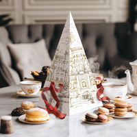 Boîte pyramidale personnalisée pour partager des gâteaux, des desserts, des plateaux de dégustation, des boîtes à friandises pyramidales, nouveau design à emporter, boîte de restauration en forme de pyramide