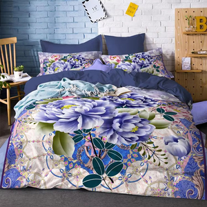 Lot <span class=keywords><strong>de</strong></span> 4 housses <span class=keywords><strong>de</strong></span> couette modernes en microfibre douce et confortable, pour <span class=keywords><strong>lit</strong></span> double, <span class=keywords><strong>sans</strong></span> <span class=keywords><strong>repassage</strong></span>, rembourrage en polyester, technique <span class=keywords><strong>de</strong></span> couture - Product Image 3