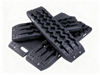 (JL-Rope) Kit de planches de traction robustes noires/rouges avec sac de transport pour sable et boue