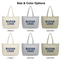 Sac fourre-tout en toile personnalisé en gros BFYS, sac de shopping en coton recyclable, sac à main publicitaire avec fermeture éclair et lettres pour supermarché et voyage