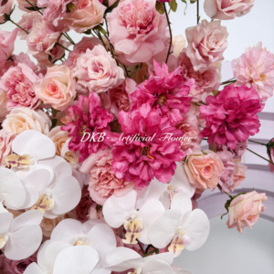 Decoración Colgante de Rosas Artificiales de Seda de Alta Calidad al por Mayor, en Rosa y Blanco, Tamaños Personalizables, para Decoración de Bodas al Aire Libre - Product Image 5