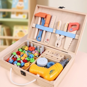 Cassetta degli Attrezzi in Legno Montessori per Bambini, Giocattolo STEM con Viti e Dadi per Gioco di Ruolo, Set da Costruzione con Trapano Elettrico - Product Image 3