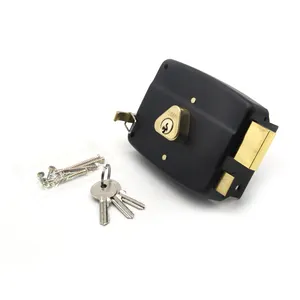 高品质北美流行黄铜铜闩门锁带铁钥匙