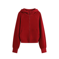 Sweat-shirt à capuche zippé en viscose pour femme, style sport, doublure polaire épaisse, cardigan thermique à manches longues
