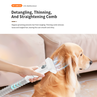Kit de brosses de toilettage pour chiens et chats 6-en-1 personnalisé avec outils en plastique rechargeables pour l'élimination des poils d'animaux, facile à utiliser
