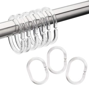 Plástico ABS PP PS Cortina <span class=keywords><strong>de</strong></span> ducha anillos ganchos para <span class=keywords><strong>baño</strong></span> ducha ventana varilla (12 paquetes, blanco) - Product Image 6