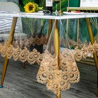 Nappe en PVC Y323 imperméable et résistant à l'huile tapis de Table Transparent lavable café plaque de cristal couverture en verre souple tissu dentelle