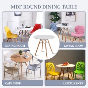 Giá Rẻ Bắc Âu Cao Bóng Nhà Hàng Cổ Điển Vòng Bắc Âu Bàn Ăn Bàn Cà Phê Bằng Gỗ Hiện Đại Mesa MDF Trắng Bàn Cà Phê - Product Image 2